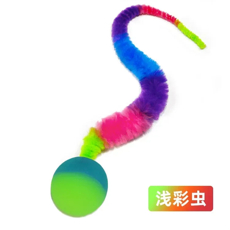 1/5/10PCS Cat interactive toys Tickle Cat Colorful bouncing ball Pet supplies Puzzle teasing indoor cat caterpillar elastic toy