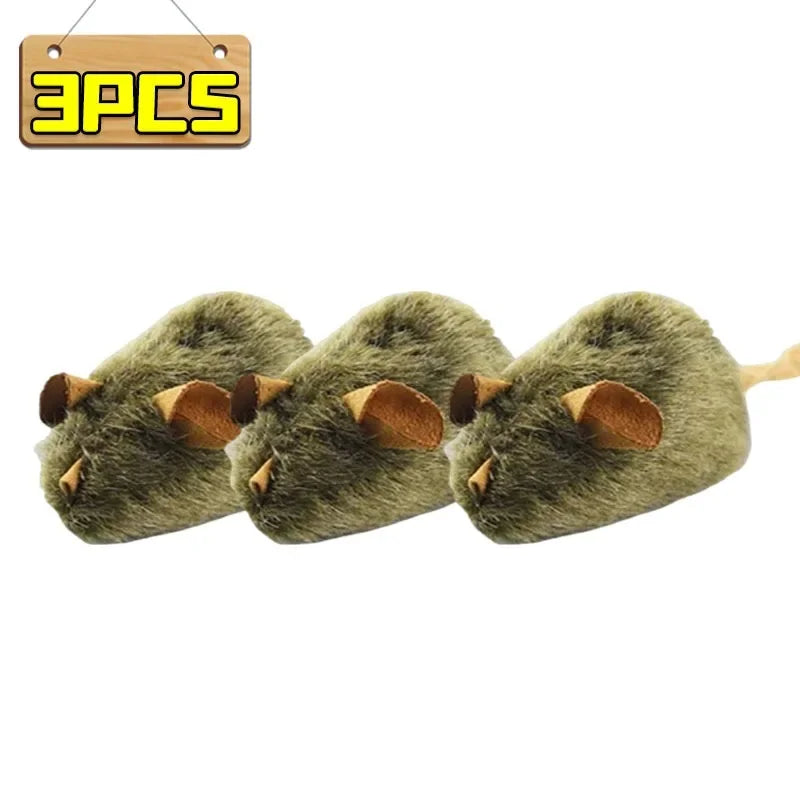 1/5pcs Interactive Mouse Plush Cat Chew Toy Squeaky Imitation Mice Bite-resistant Kitten Toy Interactive Plush Cat Toy Supplies