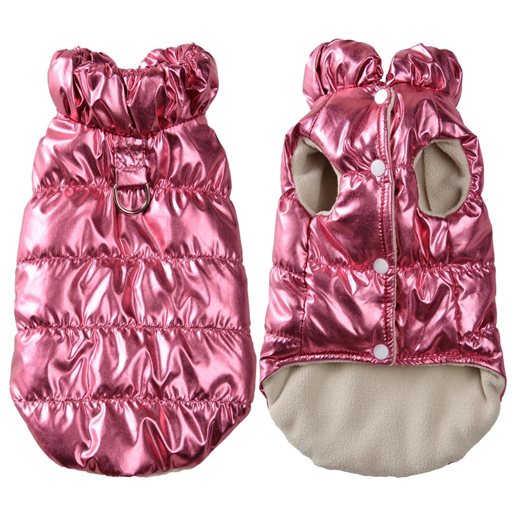 Pet Jacket With D-ring Warm Puppy Kitty Vest For Winter Waterproof Pets Clothing For Small Medium Cats Dogs Fleece Sphynx Coat