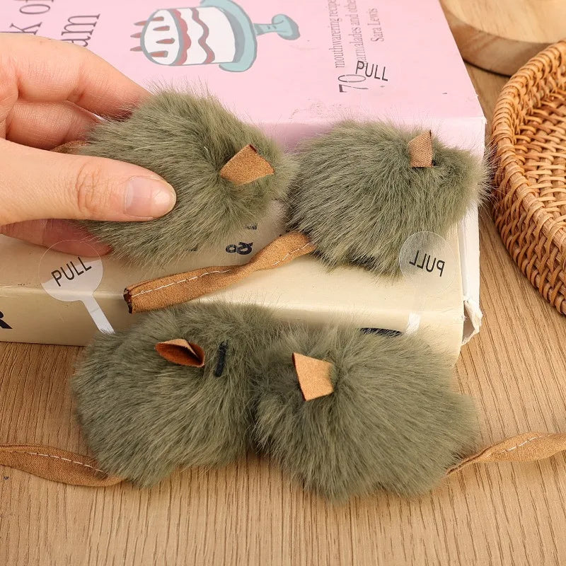 1/5pcs Interactive Mouse Plush Cat Chew Toy Squeaky Imitation Mice Bite-resistant Kitten Toy Interactive Plush Cat Toy Supplies