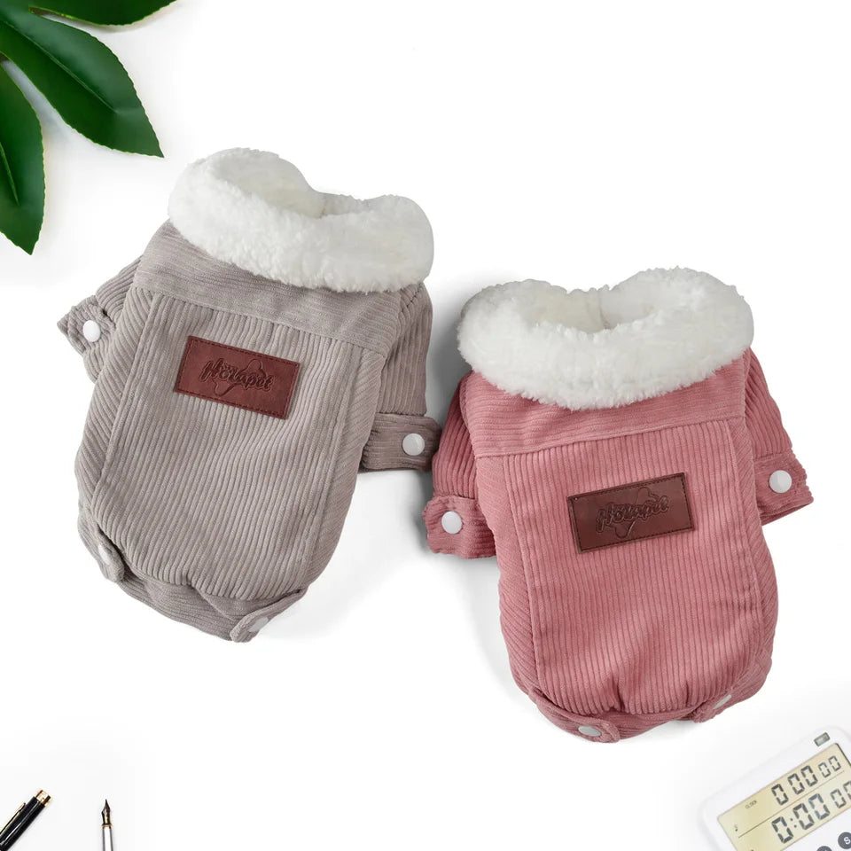 Windproof Pet Cat Clothes for Small Medium Cats Dogs Autumn Winter Cozy Thicken Fleece Kitten Striped Costume Chihuahua Outfits