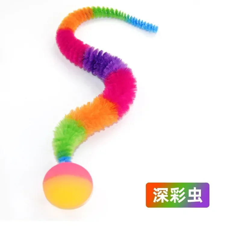 1/5/10PCS Cat interactive toys Tickle Cat Colorful bouncing ball Pet supplies Puzzle teasing indoor cat caterpillar elastic toy