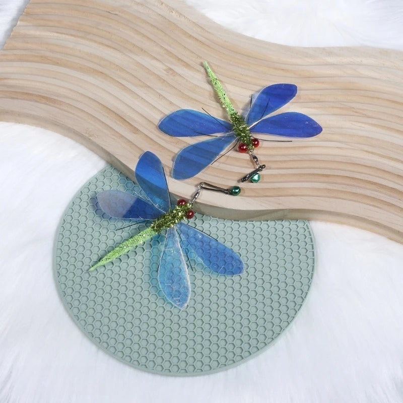 2pcs Simulation Dragonfly Cat Teasing Stick Replacement Head Insect Cat Toy Interactive Pet Toys For Kitten